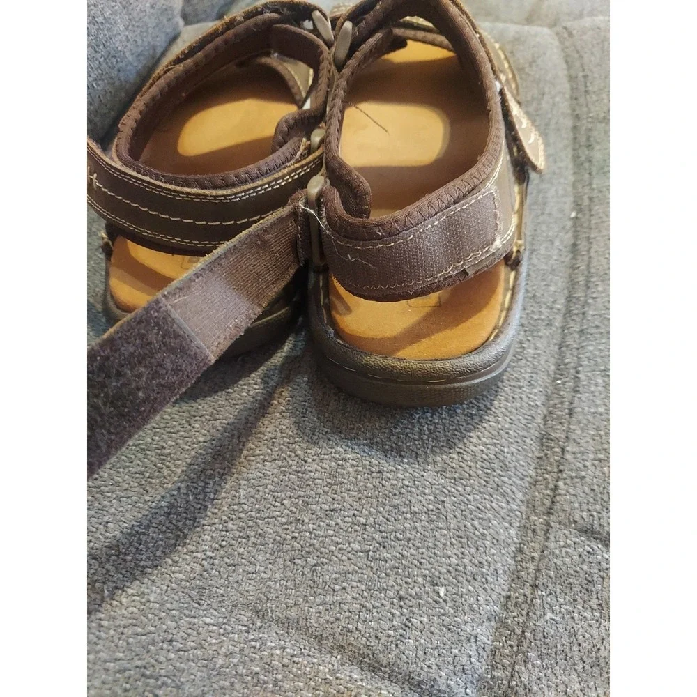 Propet Jordy Men's Sandal,‎ Coffee Bean, Size 12 M(D) Leather Upper Summer Shoes